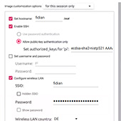 Raspi Imager extra options